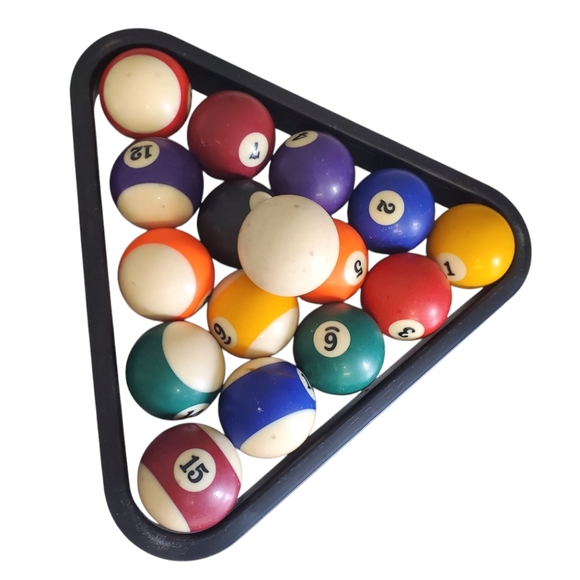 Billiard Ball Set - Pool Table Balls With Triangle - Picture 10 of 11